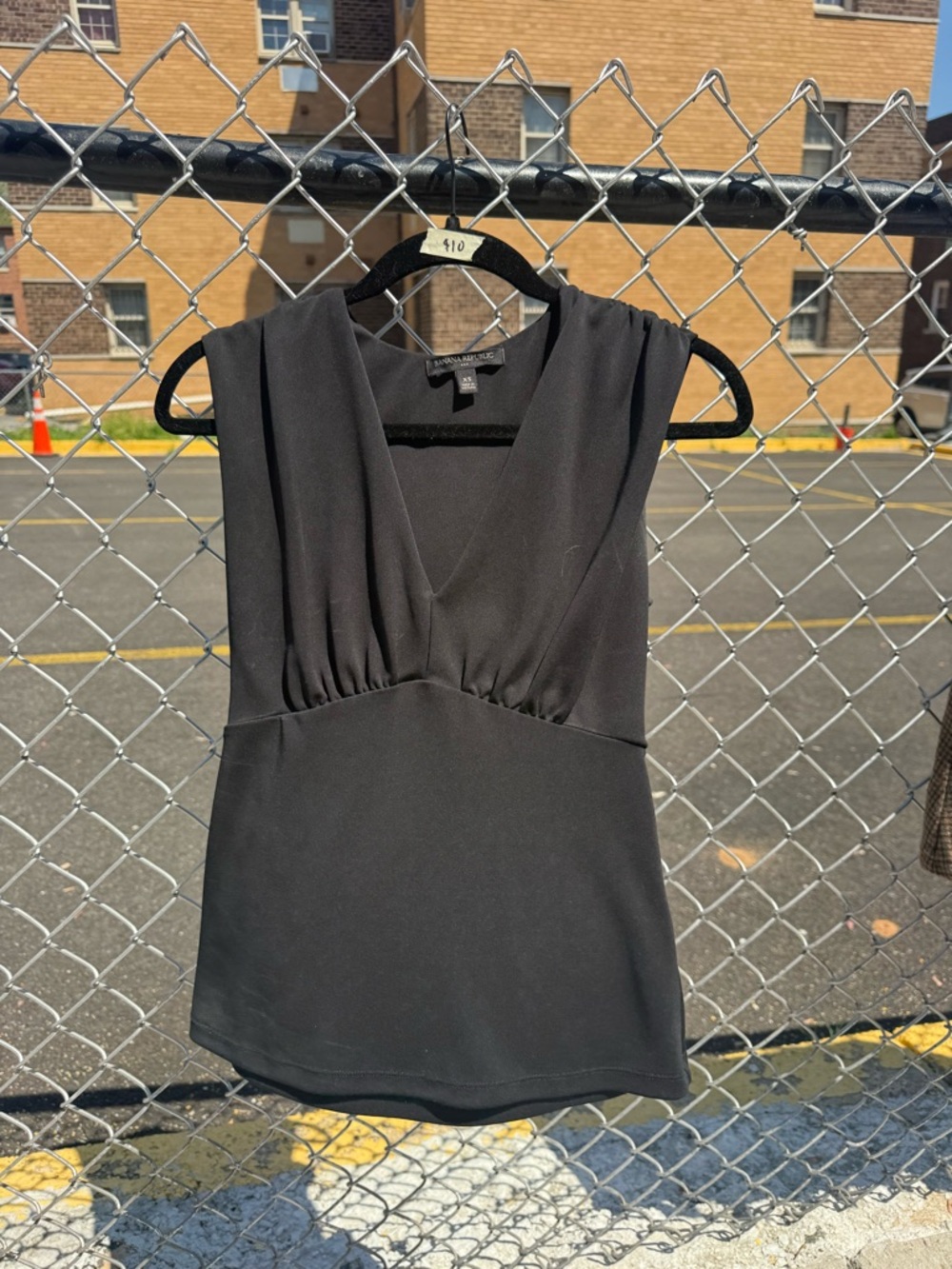 Banana Republic Black Sleeveless V-Neck Top